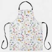 Tablier Aquarelle Pastel Fleurs de printemps Motif Floral (Recto)