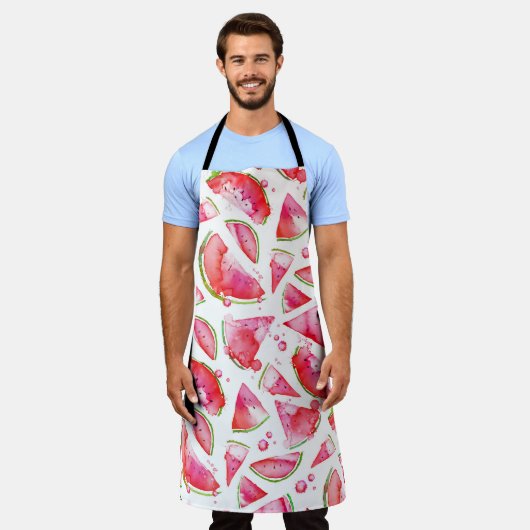 Tablier Aquarelle pastèque 1 (Porté)