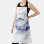 Tablier Aquarelle, paysage hivernal (Insitu)