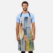 Tablier Aquarelle Peint Urbain Cityscape Skyscapers (Porté)
