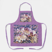 Tablier Aquarelle peinte d'une fleur d'azée violette (Recto)