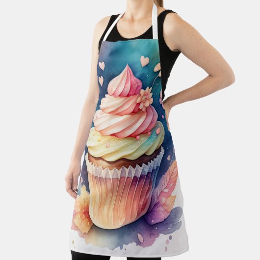 Tablier Aquarelle Peinture Cupcake (Insitu)