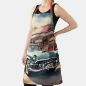 Tablier Aquarelle Peinture de voiture et de dîner d'époque (Insitu)