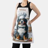 Tablier Aquarelle personnalisée Bernese Mountain Dog Chef (Insitu)