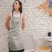 Tablier Aquarelle personnalisée Monogramme Floral