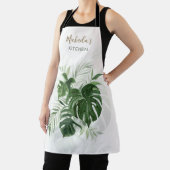 Tablier Aquarelle personnalisée Vert Feuille tropical (Insitu)