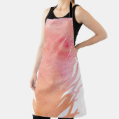 Tablier Aquarelle plume rose oiseau boho (Insitu)
