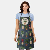 Tablier Aquarelle Pointe Plante Terracotta Pots Rustique (Porté)