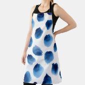 Tablier Aquarelle Points Bleus : Peint à la main sans cout (Insitu)