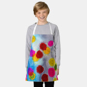 Tablier Aquarelle pois bleue abstraite (Porté)