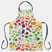 Tablier Aquarelle Rainbow Vegetables Vegetables Motif (Recto)