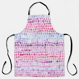 Tablier Aquarelle rayée : Polka gris rose