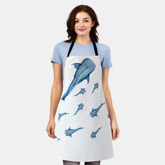 Tablier Aquarelle requin (Porté)