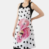 Tablier Aquarelle rose exotique moderne Flamant rose & poi (Insitu)