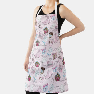 Tablier Aquarelle rose Fille de Noël mignonne