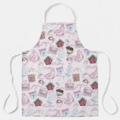 Tablier Aquarelle rose Fille de Noël mignonne (Recto)