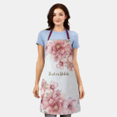 Tablier Aquarelle rose Fleurs Parties scintillant brillant (Porté)