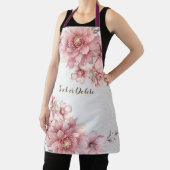 Tablier Aquarelle rose Fleurs Parties scintillant brillant (Insitu)