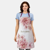 Tablier Aquarelle rose Fleurs Parties scintillant brillant (Porté)