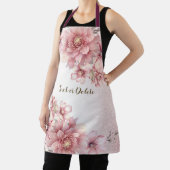 Tablier Aquarelle rose Fleurs Parties scintillant brillant (Insitu)