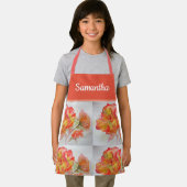 Tablier Aquarelle rose Florale Orange Carnet rose Peach (Insitu)