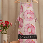 Tablier Aquarelle rose moderne Motif avec nom<br><div class="desc">Aquarelle rose moderne Motif avec nom</div>