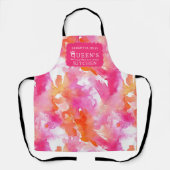 Tablier Aquarelle rose orange cuisine Abstraite (Recto)