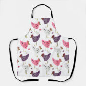 Tablier Aquarelle rose pourpre rose Motif (Recto)