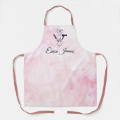 Tablier Aquarelle rose Salon de beauté (Recto)