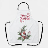 Tablier Aquarelle Rouge Cardinal Bird Wreath (Recto)