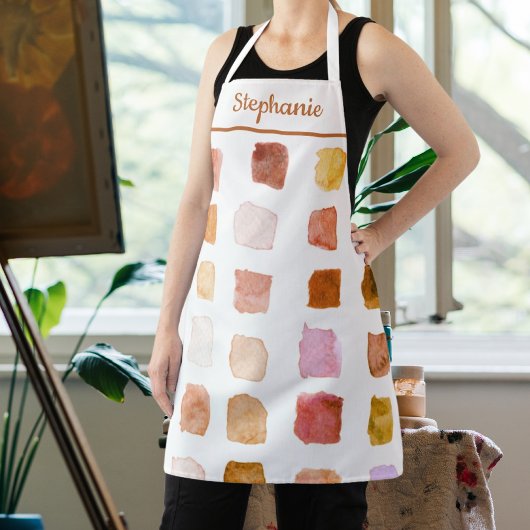 Tablier Aquarelle rouille personnalisée Artiste Apron
