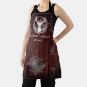 Tablier Aquarelle rustique Rinder blanc Personnalisé Rouge (Insitu)