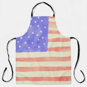Tablier Aquarelle rustique USA drapeau américain (Recto)