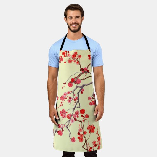 Tablier Aquarelle Sakura Blossom Motif sans couture (Porté)