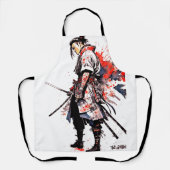 Tablier Aquarelle Samurai Apron - Esprit guerrier (Recto)