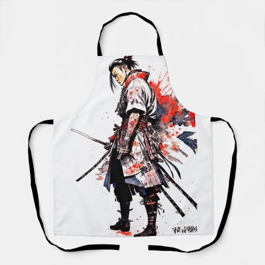 Tablier Aquarelle Samurai Apron - Esprit guerrier (Recto)