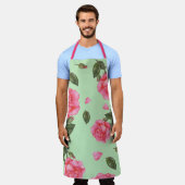 Tablier Aquarelle Shabby Chic rose Roses Motif (Porté)