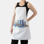 Tablier Aquarelle Skyline de Boston City | MA Boston moder (Insitu)