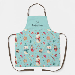 Tablier Aquarelle Snowman Bonbons et sucreries Motif Vacan
