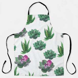 Tablier Aquarelle Succulente Conception Motif transparente