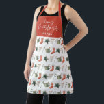 Tablier Aquarelle sucre de canne de boissons de Noël<br><div class="desc">Un design festif amusant avec des favoris hiver aquarelle - chocolat chaud,  sucre de canne,  bas. Joyeux Noël en écriture contemporaine,  parfait pour célébrer la saison des fêtes. peut être édité,  partie d'une collection.</div>