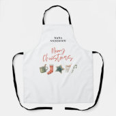 Tablier Aquarelle sucre de canne de boissons de Noël (Recto)