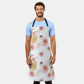 Tablier Aquarelle tendance Citrouille et fleurs | Automne (Porté)