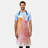 Tablier Aquarelle texture rose orange (Porté)