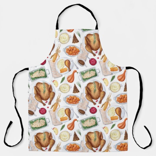 Tablier Aquarelle Thankesgiving diner diner (Recto)