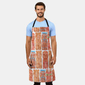 Tablier Aquarelle tiki hawaii totem sans couture motif (Porté)