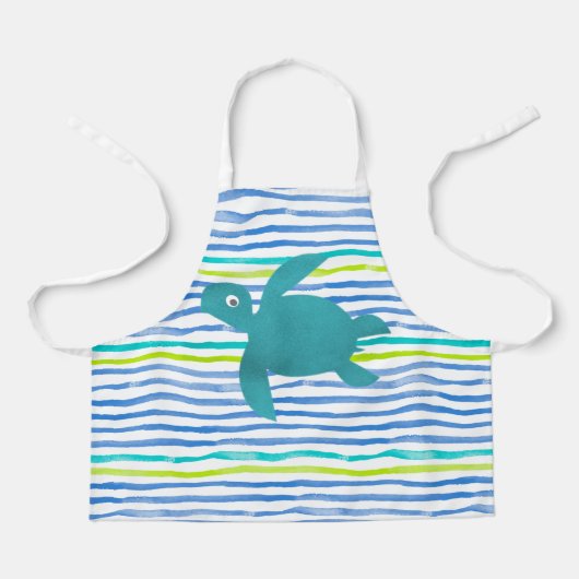 Tablier Aquarelle Tortue de mer Shibori Stripe (Recto)