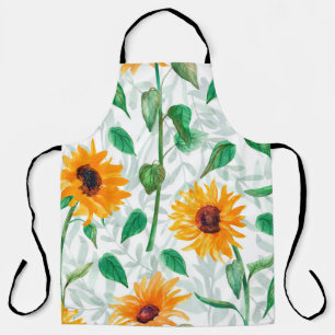Tablier Aquarelle transparente motif avec tournesol