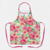 Tablier Aquarelle tropicale Floral Personnalisé (Recto)