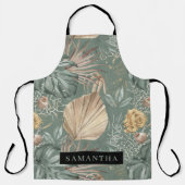 Tablier Aquarelle Tropicale Gold & Green Feuille Motif (Recto)